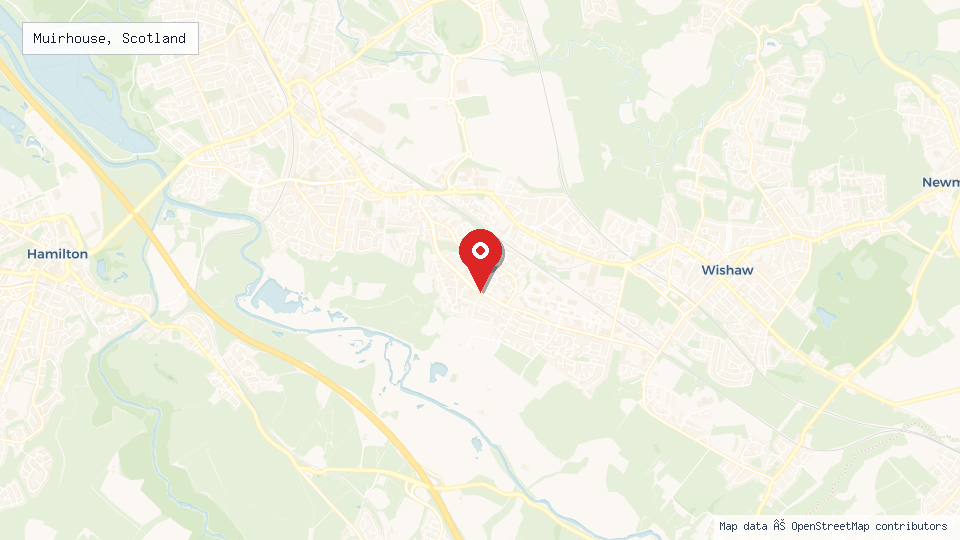 Street map of Muirhouse, Scotland with location pin