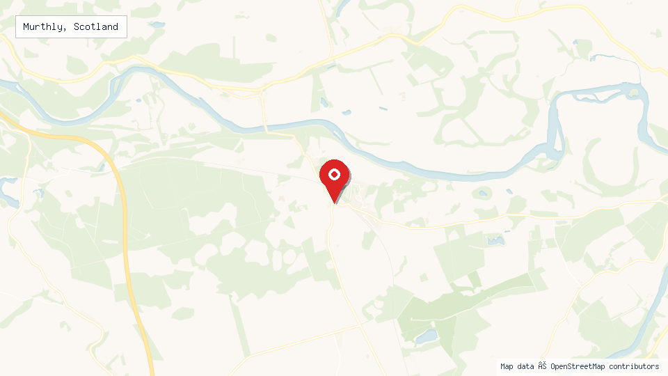 Street map of Murthly, Scotland with location pin