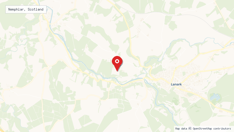 Street map of Nemphlar, Scotland with location pin