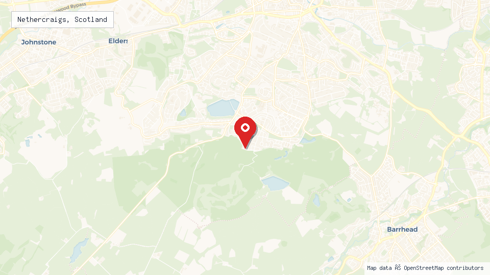 Street map of Nethercraigs, Scotland with location pin