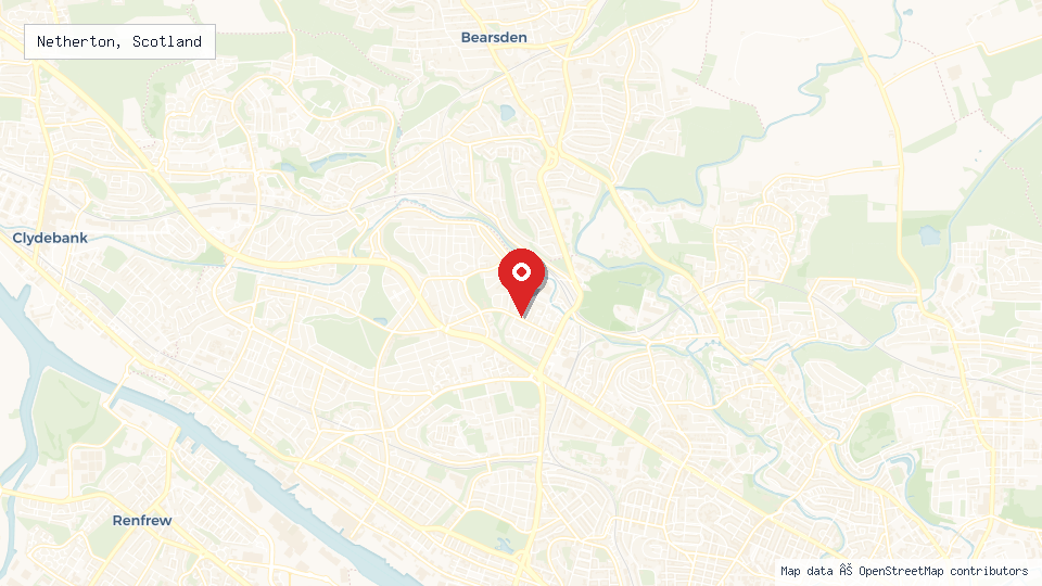 Street map of Netherton, Scotland with location pin
