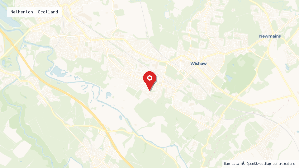 Street map of Netherton, Scotland with location pin
