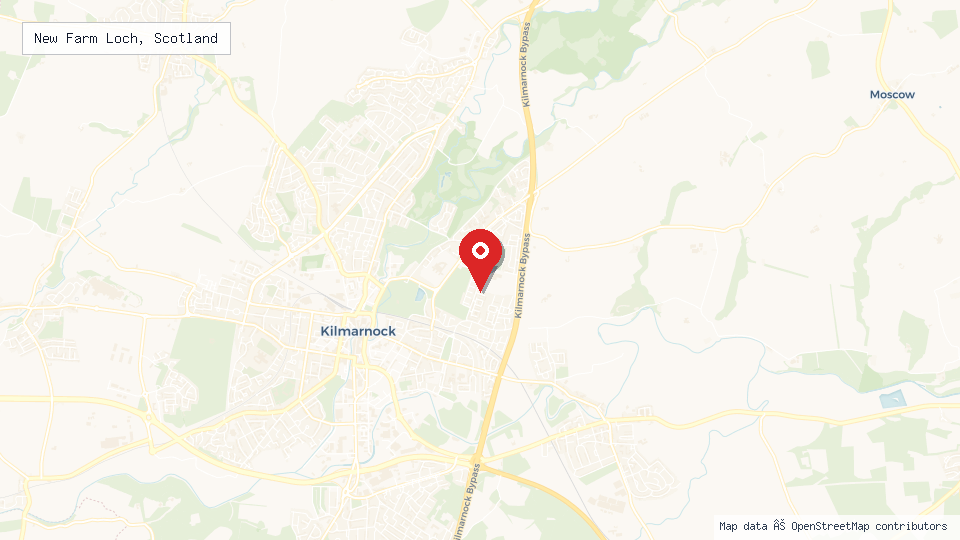 Street map of New Farm Loch, Scotland with location pin