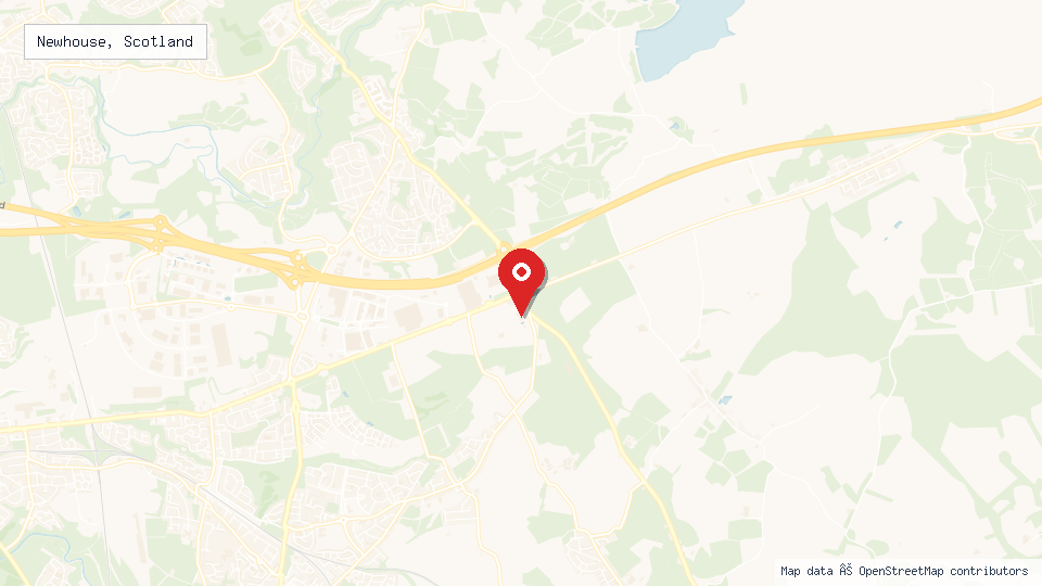 Street map of Newhouse, Scotland with location pin