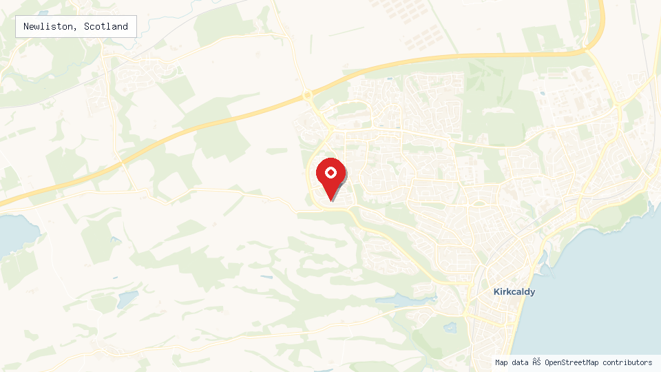 Street map of Newliston, Scotland with location pin