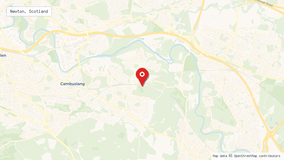 Street map of Newton, Scotland with location pin