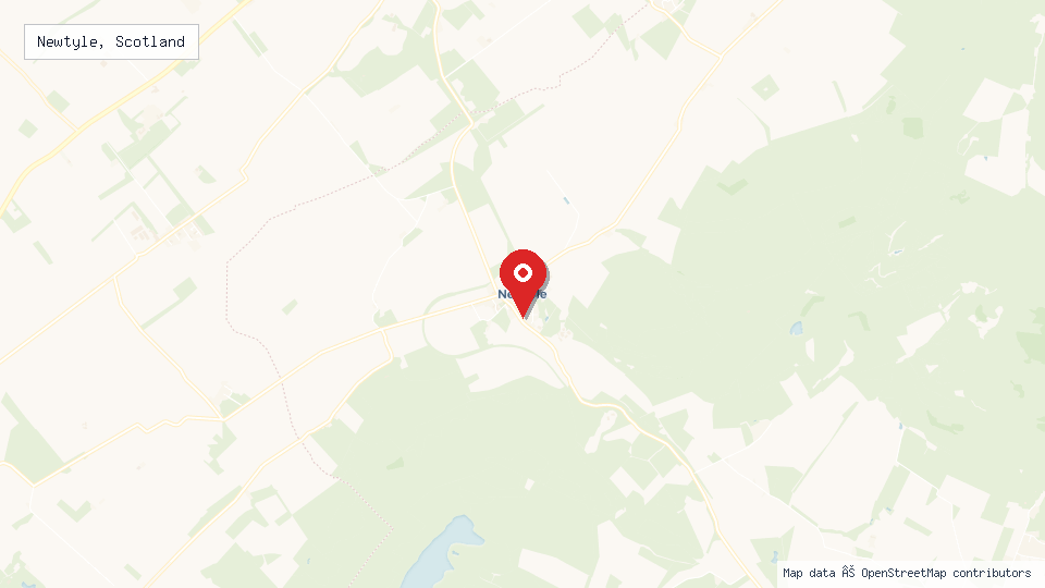 Street map of Newtyle, Scotland with location pin