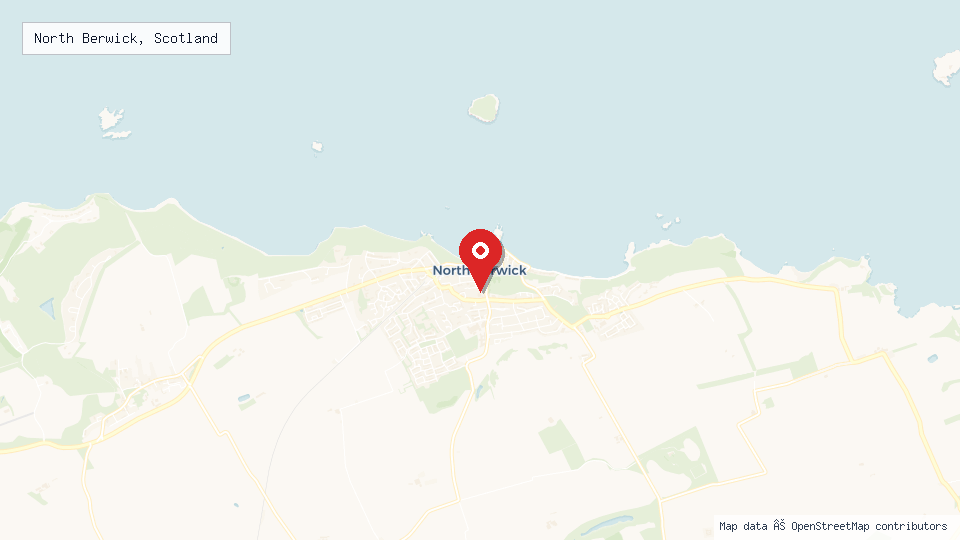 Street map of North Berwick, Scotland with location pin