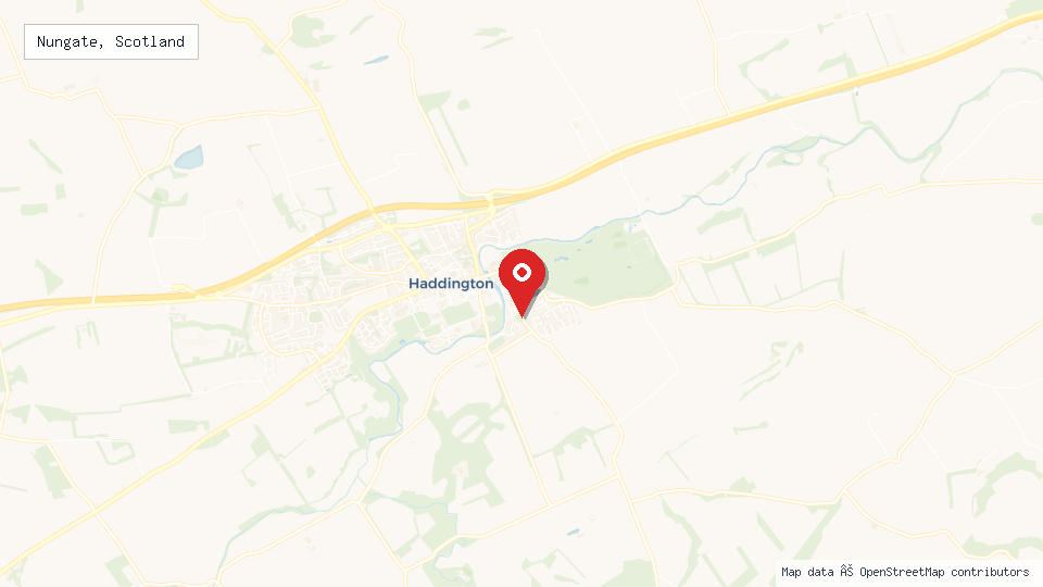 Street map of Nungate, Scotland with location pin