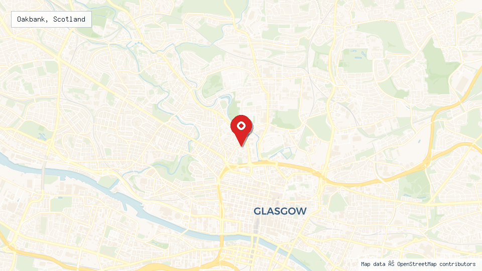 Street map of Oakbank, Scotland with location pin