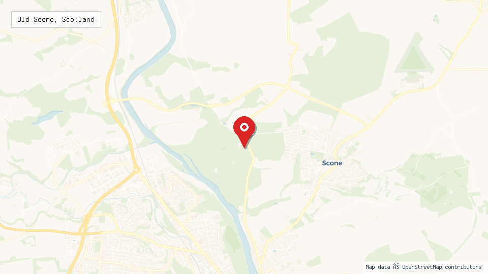 Street map of Old Scone, Scotland with location pin