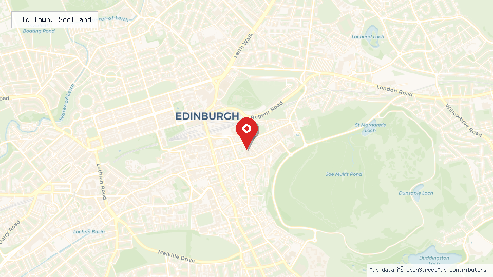 Street map of Old Town, Scotland with location pin