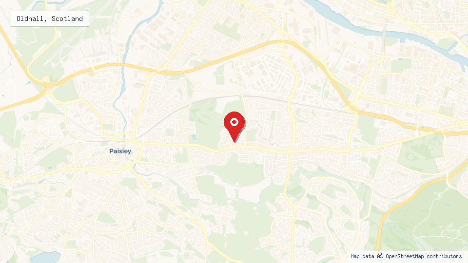Street map of Oldhall, Scotland with location pin