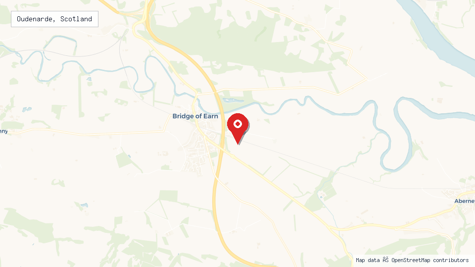 Street map of Oudenarde, Scotland with location pin