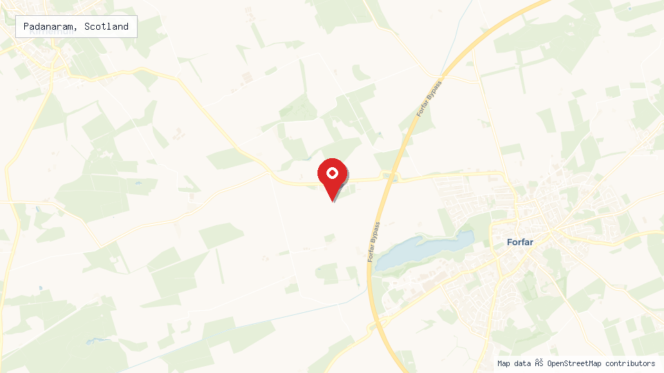 Street map of Padanaram, Scotland with location pin