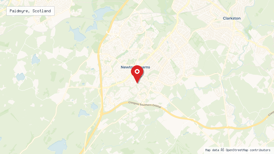 Street map of Paidmyre, Scotland with location pin