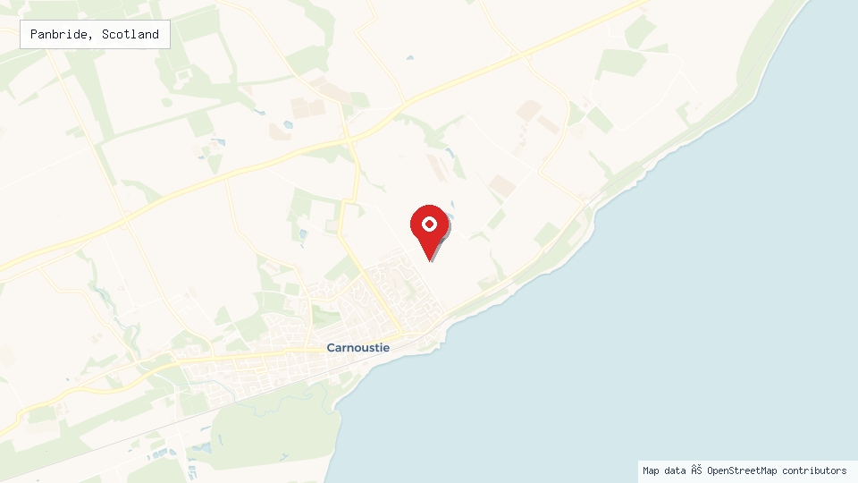 Street map of Panbride, Scotland with location pin