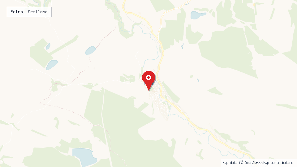 Street map of Patna, Scotland with location pin