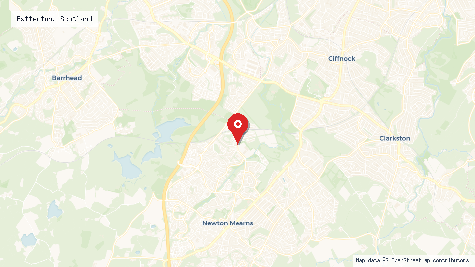 Street map of Patterton, Scotland with location pin
