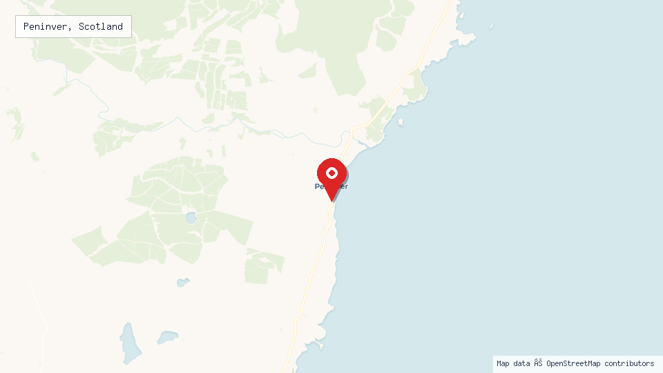 Street map of Peninver, Scotland with location pin