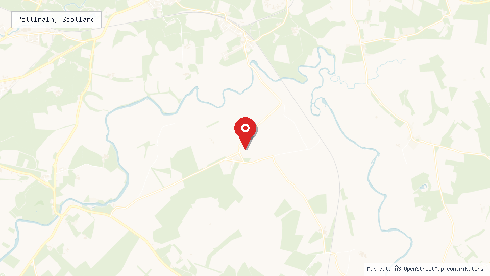 Street map of Pettinain, Scotland with location pin