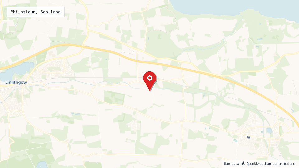 Street map of Philpstoun, Scotland with location pin
