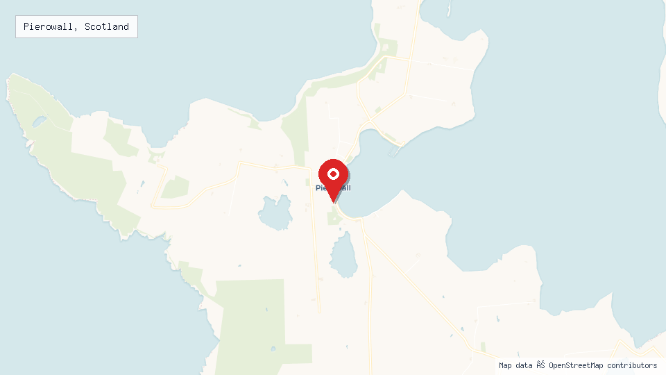 Street map of Pierowall, Scotland with location pin