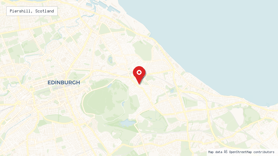 Street map of Piershill, Scotland with location pin