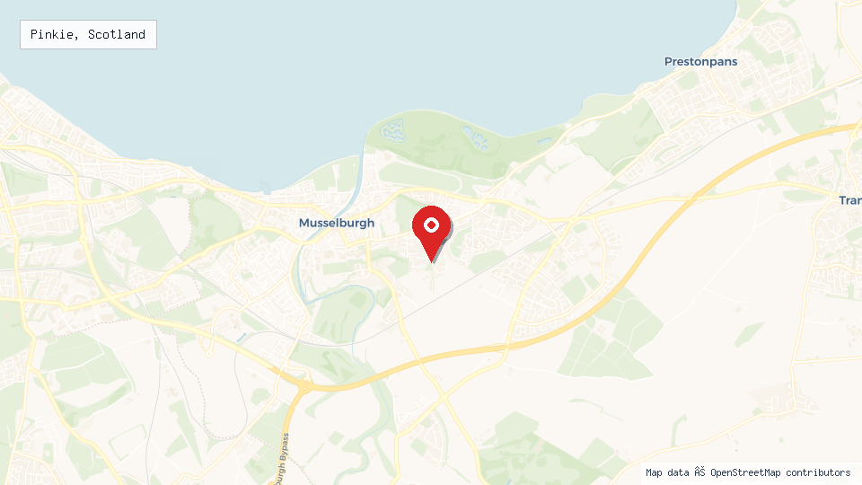 Street map of Pinkie, Scotland with location pin