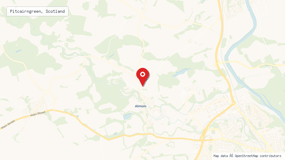 Street map of Pitcairngreen, Scotland with location pin