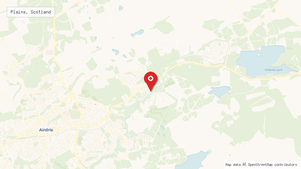 Street map of Plains, Scotland with location pin
