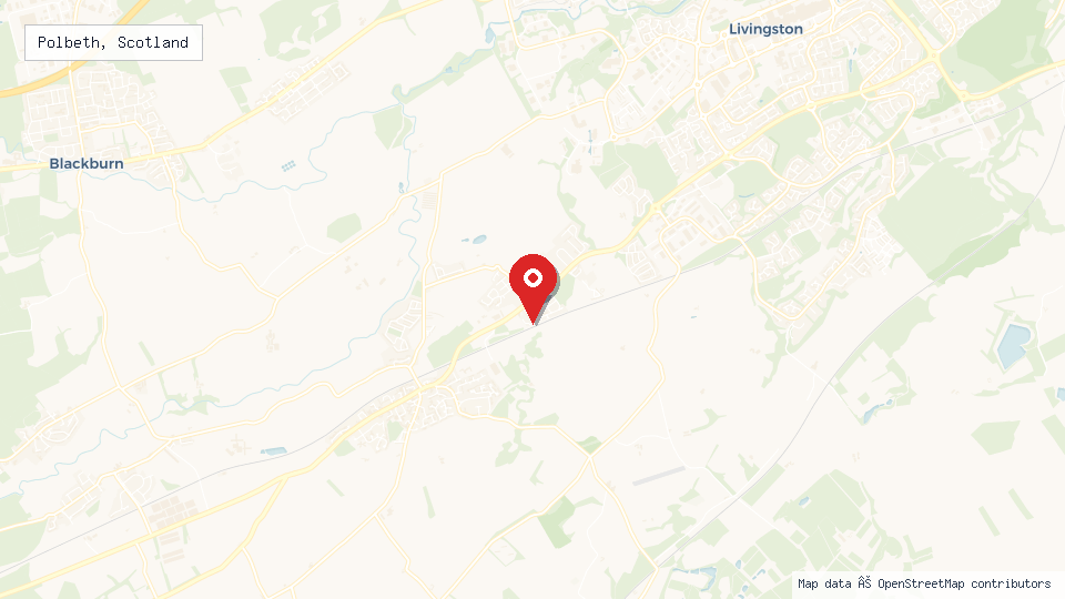 Street map of Polbeth, Scotland with location pin