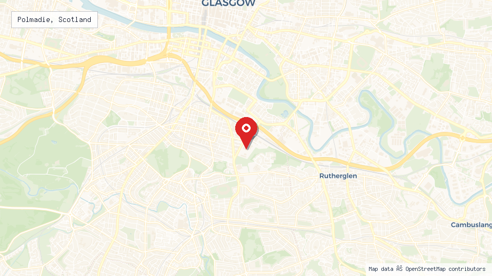 Street map of Polmadie, Scotland with location pin