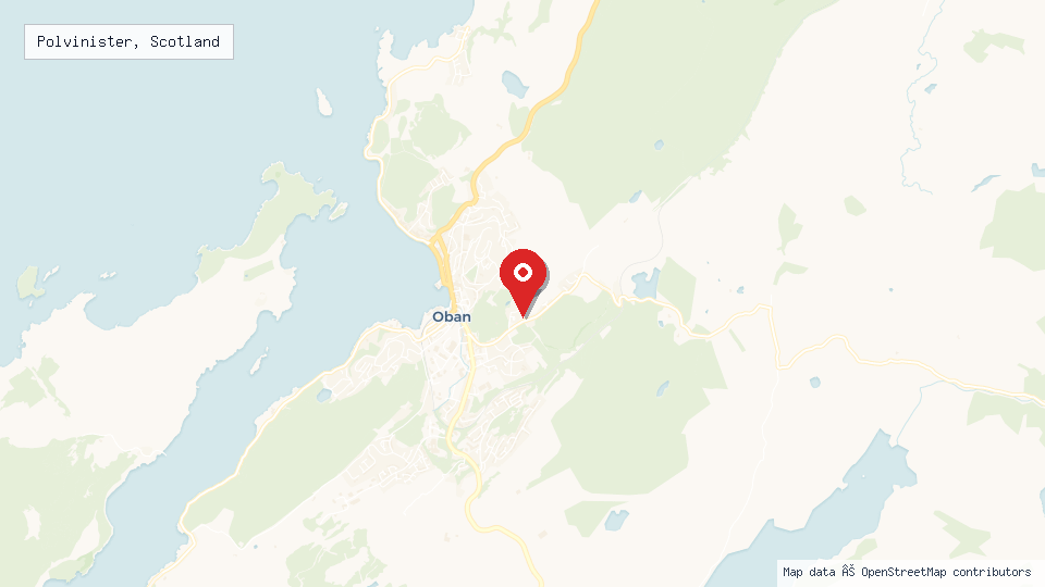 Street map of Polvinister, Scotland with location pin