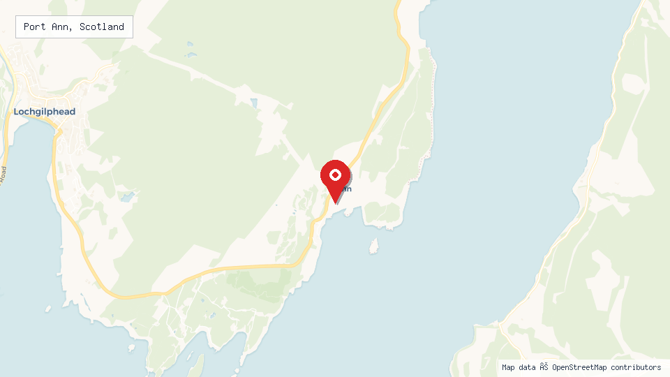 Street map of Port Ann, Scotland with location pin