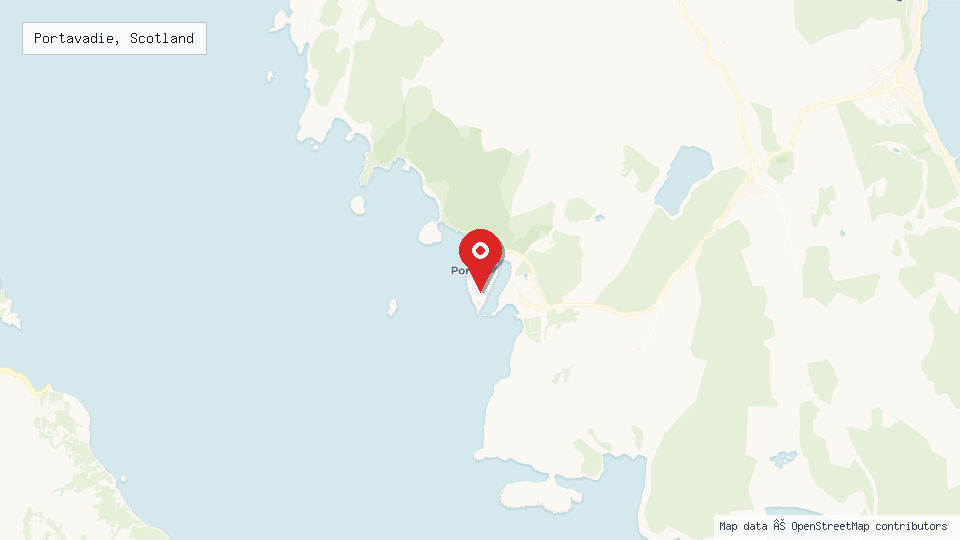 Street map of Portavadie, Scotland with location pin