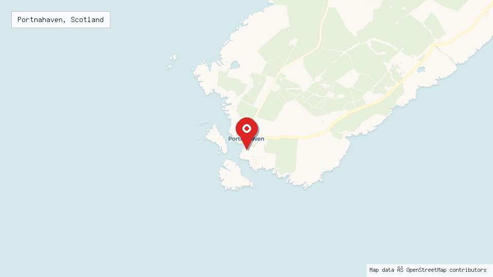Street map of Portnahaven, Scotland with location pin