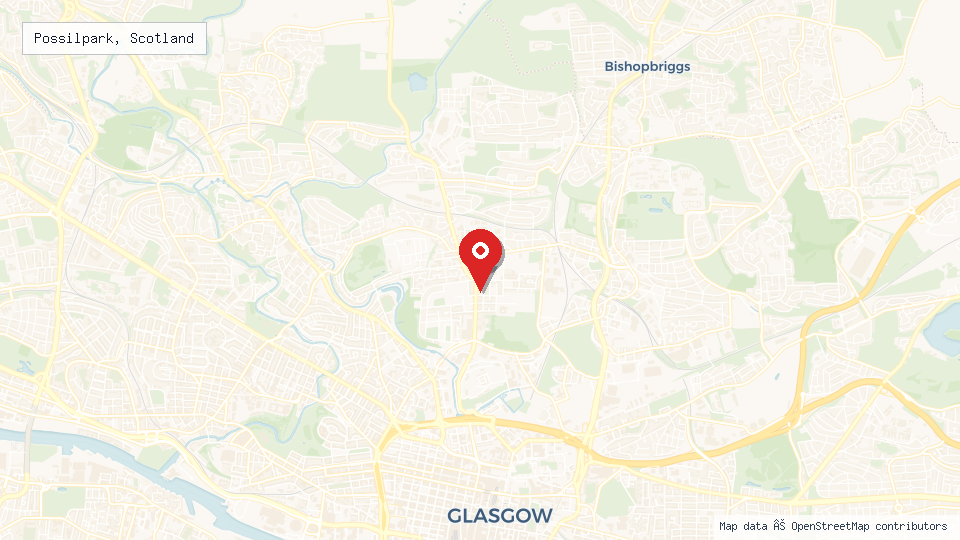 Street map of Possilpark, Scotland with location pin