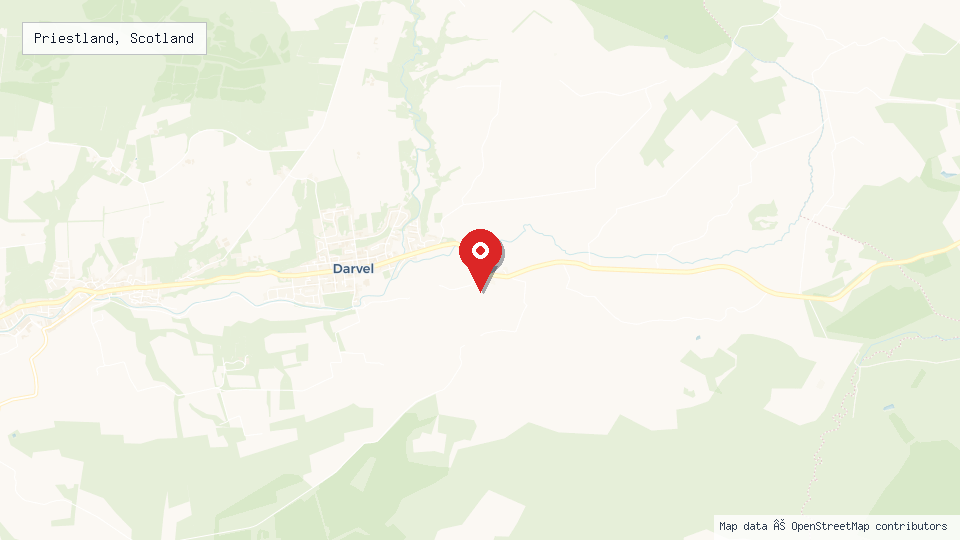 Street map of Priestland, Scotland with location pin