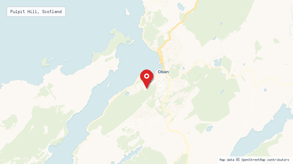Street map of Pulpit Hill, Scotland with location pin