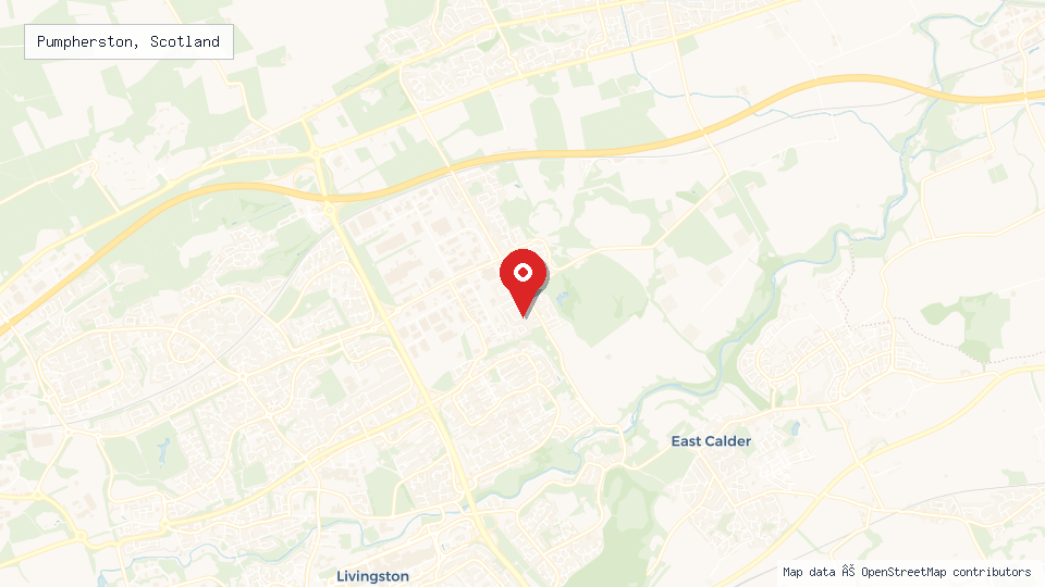 Street map of Pumpherston, Scotland with location pin