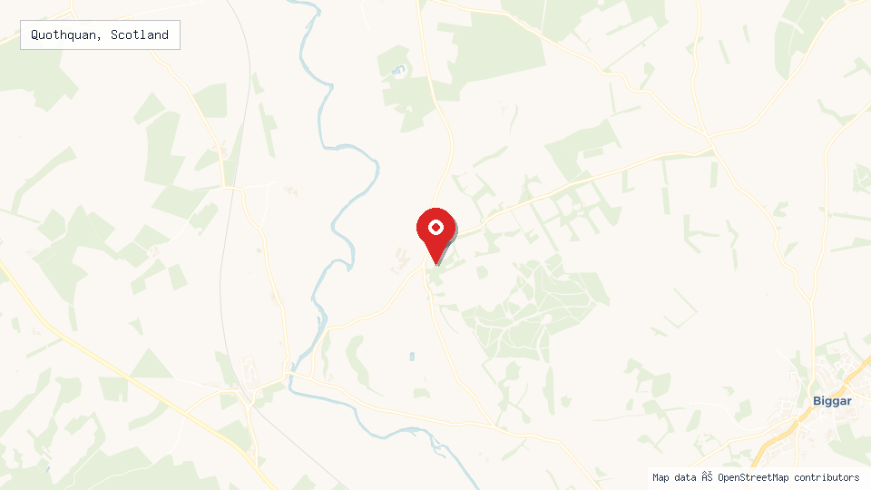 Street map of Quothquan, Scotland with location pin