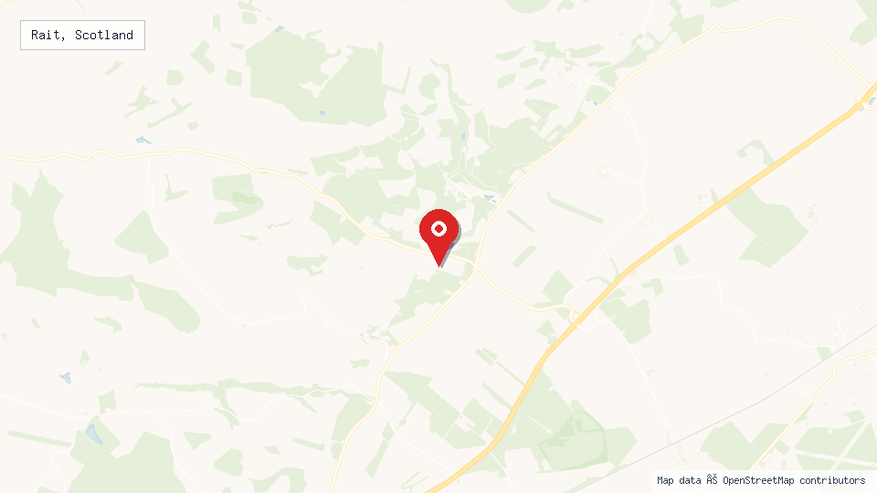 Street map of Rait, Scotland with location pin