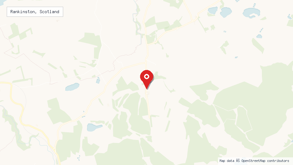 Street map of Rankinston, Scotland with location pin