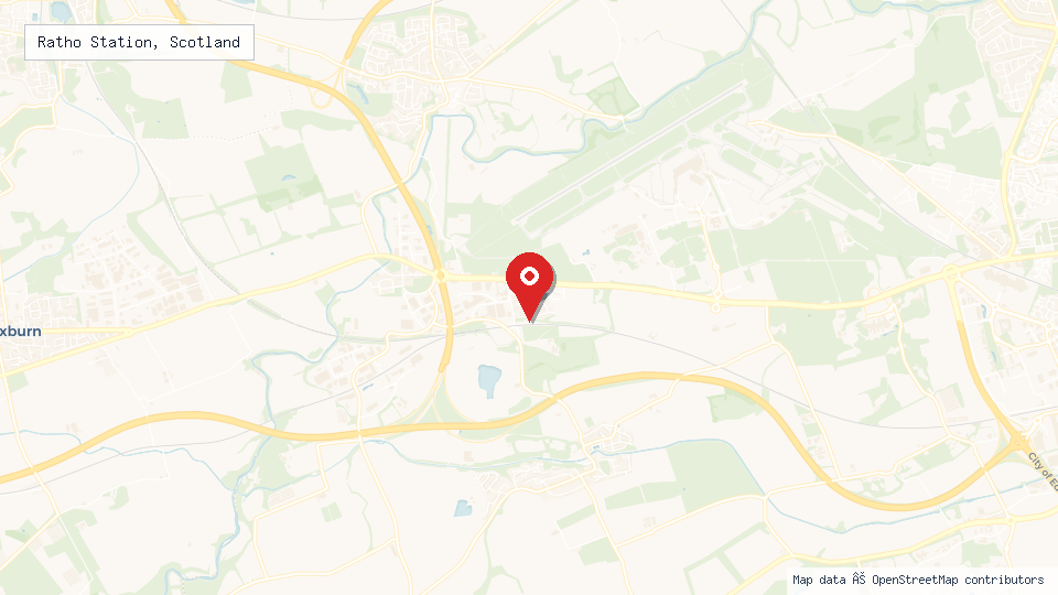 Street map of Ratho Station, Scotland with location pin