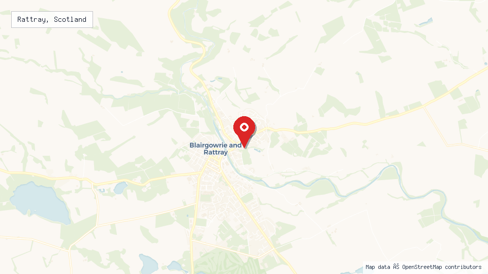 Street map of Rattray, Scotland with location pin