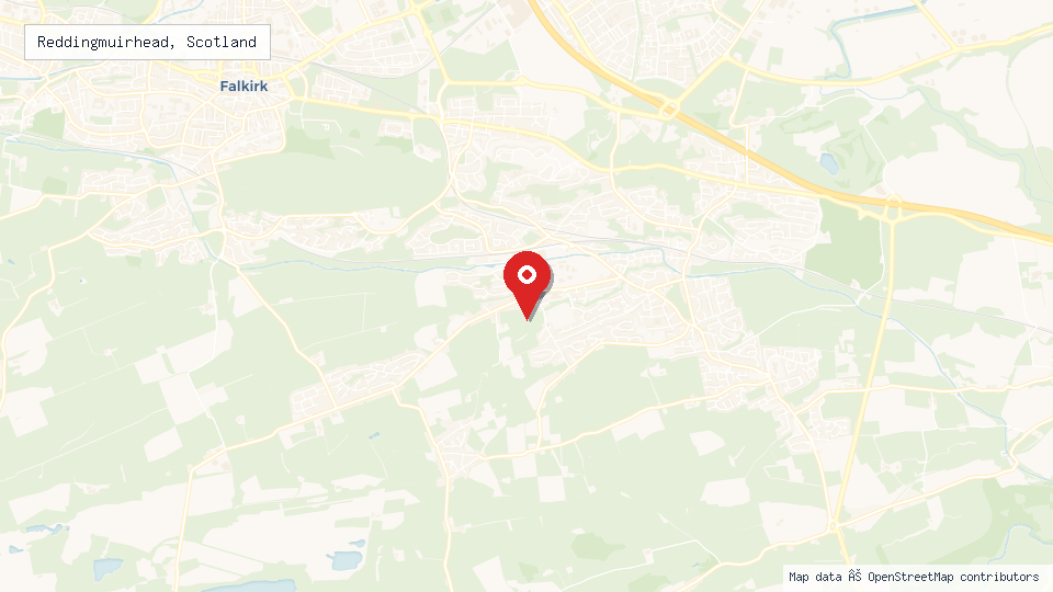 Street map of Reddingmuirhead, Scotland with location pin