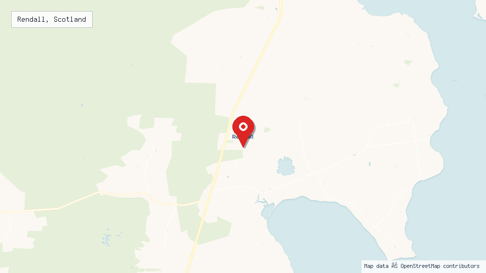 Street map of Rendall, Scotland with location pin