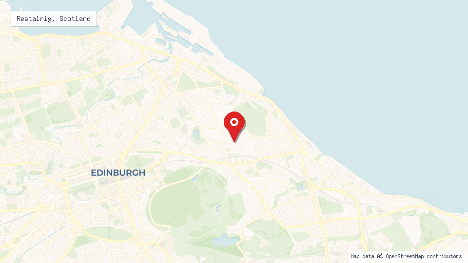 Street map of Restalrig, Scotland with location pin