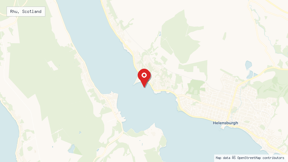 Street map of Rhu, Scotland with location pin